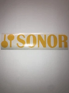 Sonor Drum Head Decal Yellow High Quality Permanent Vinyl Made USA 1.75 X 9” - Picture 1 of 8