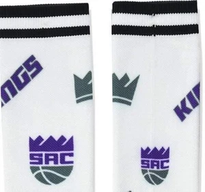 Sacramento Kings NBA Mens Large Socks Fits 6-12 PKWY Logo Panel White Crew Fox - Picture 1 of 2