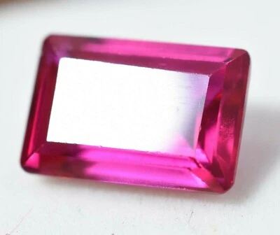 8.25 Ct Natural Pinkish Red Ruby Emerald Cut GGL Certified AAA+ Treated Gemstone - Image 1 of 4