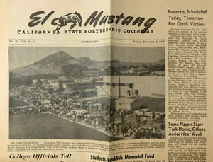 Cal Poly San Luis Obispo Football Team Plane Crash El Mustang Student Paper 1960 - Picture 1 of 8