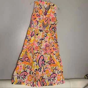 New with tag JB Julie Brown NYC Kaylah Ivory Paisley Neon Tier Maxi Dress Large - Picture 1 of 5