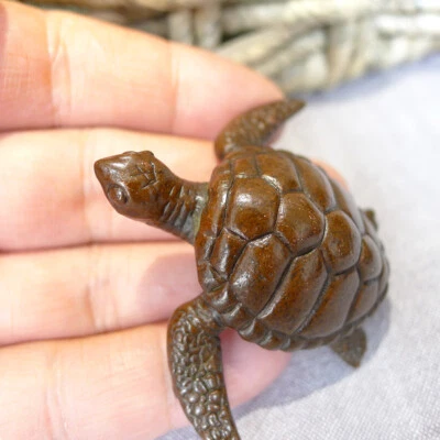 2.3" Copper Turtle Tea Pet Copper Insect Tea Pet Collectable Creative Statue - Image 1 of 4