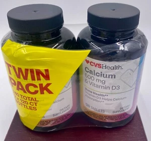 CVS Health Calcium 600mg & Vitamin D3 Bone Health - Exp. 03/26 New 2 PACK - Picture 1 of 3