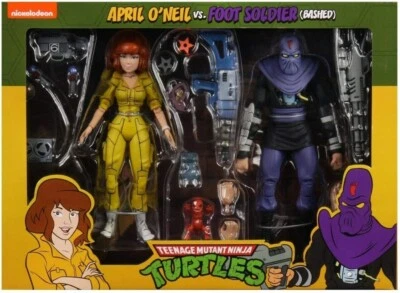 ⭐NUEVO⭐ NECA Teenage Mutant Ninja Turtles escala 7" April O'Neil & Foot Soldier Set Foto 1 de 2