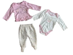 Duckduck Goose 3 Piece Pant Set Dreamer Kitty 3/6 Month Baby Girl NWT - Picture 1 of 11