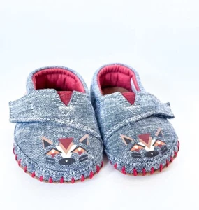 Tiny Toms Infant Raccoon Crib Shoes Baby 0-6 Months Size 2 MINT! - Picture 1 of 7