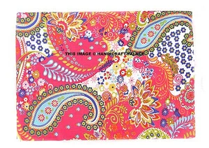 Indian Cotton Screen Print Pink Paisley Apparel Fabric Jaipuri Fabric 10 Yards - Picture 1 of 3