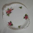 Royal Albert Praine Rose Floral Handle Plate branded