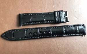 Genuine Jaeger Lecoultre Black Alligator Leather Strap 15mm QC135472 - Picture 1 of 7