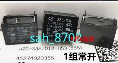 5 PCS NEW HF JZC-33F 012-HS3 Relay 12VDC 10A 4-pin position - Image 1 of 2