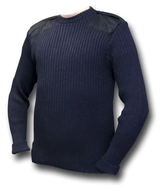 1 NEW GENUINE ISSUE CREW NECK NAVY WOOLLY PULLY JUMPER, 100% WOOL [16012]