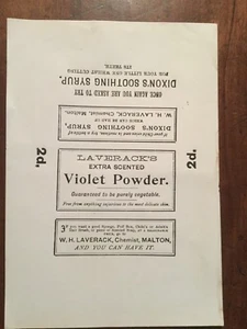 c1920 -  Scented Violet Powder,  Label sheet. - Picture 1 of 1