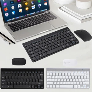 Wireless Keyboard And Mouse Combo Set 2.4G For PC Laptop Computer Full Size Slim - Picture 1 of 16