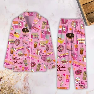 Conjunto de pijama Dunkin Donuts, camisa Dunkin Donuts, pijama Dunkin Donuts - Imagen 1 de 4