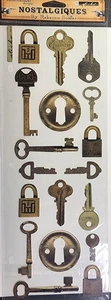 Keys & Locks Nostalgiques Vintage Sticko Stickers Rebecca Sower RARE - Picture 1 of 1