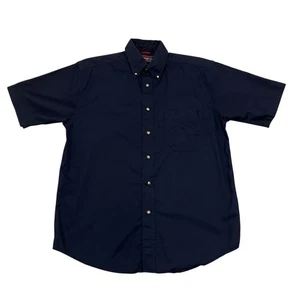 Wrangler Shirt Dark Navy Mens M Short Sleeve 100% Cotton Button Up - Picture 1 of 11