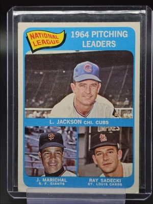 LARRY JACKSON JUAN MARICHAL SADECKI 1965 TOPPS 64 PITCHING LEADERS 10  - Image 1 of 2