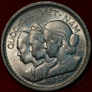Uncirculated 1953 South Vietnam 10 Su Aluminum Foreign Coin - Picture 1 of 2
