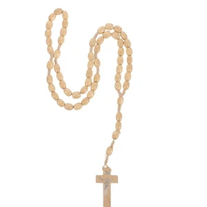 Collar espiritual colgante cruz madera para hombre mujer joyería hecho a mano con cuentas - Imagen 1 de 12