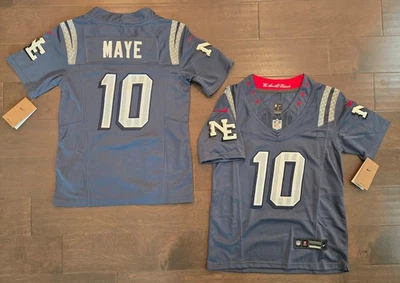 YOUTH New England Patriots #10 Drake Maye Stitched Storm Blue Rivalries Jersey - Image 1 of 4