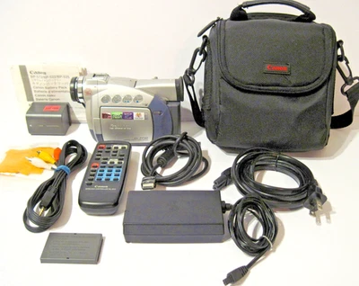 Canon ZR40 Mini DV Video 18X Zoom Camcorder Remote Charger Manual Bundle WORKING - Image 1 of 4