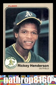 1983 Fleer #519 Rickey Henderson HOF Baseball NM/NM+ Oakland Athletics 8922 - Picture 1 of 4