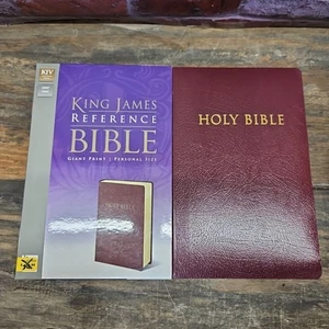 King James Reference Bible KJV Giant Print Personal Size Zondervan Leather look - Picture 1 of 7