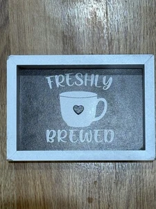 Wooden 2 Sided Sign: FRESHLY BREWED/WINE Because adulting is hard. EUC! 2 Funny! - Picture 1 of 8