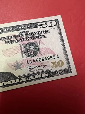 Fancy Serial Number $50 2006 IG 45 666999 A Mini Ladder & Triple Serial . - Image 1 of 4