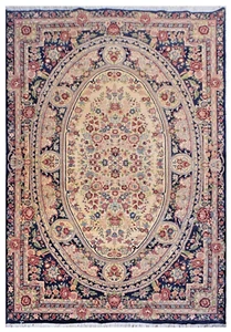Tappeto orientale floreale annodato a mano Gumbat 6 x 9 piedi SR 65 - Foto 1 di 7