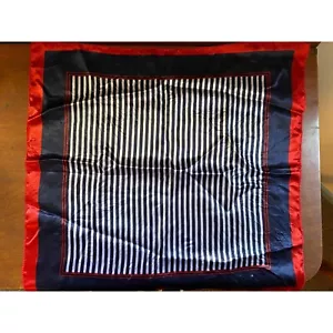 sciarpa vintage patriottica rossa bianca blu nautica 20" x 20" sciarpa quadrata righe - Foto 1 di 4