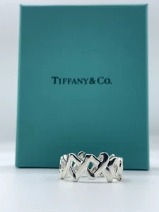 Anillo Tiffany & Co. Plata Esterlina Paloma Picasso XO Abrazos Besos Talla 6 - Imagen 1 de 4