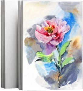 Sadaunbe 50 Sheets Watercolor Paper Cotton 140LB/300GSM Thick Off-White Cold Pre - Picture 1 of 12