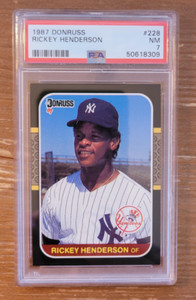 1987 Donruss #228 Rickey Henderson PSA 7 New York Yankees (UCSC_B)