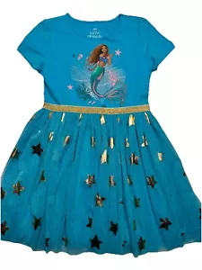 Disney Girls' Little Mermaid Tutu Dress Kids Size Large (10/12) Blue Gold - Picture 1 of 10