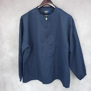 Callaway Golf Jacket Mens Large Blue Pockets Windbreaker 1/4 Magic Oxford - Picture 1 of 11