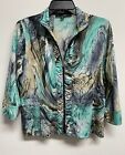 Toni Morgan Abstract 3/4 Sleeve Sequenced Zip Jacket - Women?S Size Pm