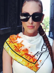 Cult Luxury 🔥 Burn Together Foulard Silk Scarf Stole Silk Scarf XXL Valentine's - Picture 1 of 14