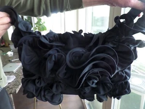 New Latest AYESHA DEPALA Black flower front w/ elastic slip on top sz S - Picture 1 of 9