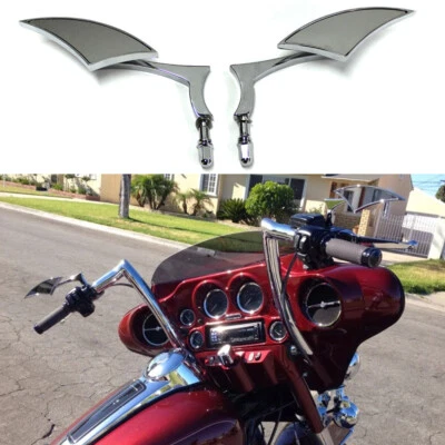 For Harley Davidson Road King Street Glide Chrome Motorcycle Rearview Mirrors - Image 1 of 4