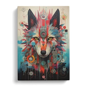 Wolf Dadaism No.2 Canvas Wall Art Print Framed Picture Decor Living Room Bedroom - Picture 1 of 4