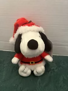 NEW PLUSH DOLL FIGURE SANTA SNOOPY PEANUTS CHARLES SHULTZ XMAS NOVELTY CLIP TOY - Picture 1 of 11