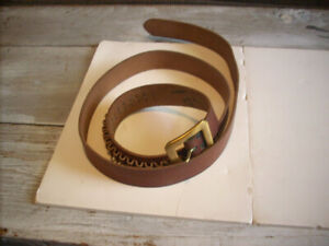 vintage ammunition belt-brown leather, w/buckle, hold .22 cal, size X LGE, 50"