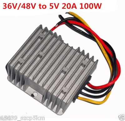 Waterproof Converter Regulator Step Down Power Supply 36V/48V to 5V 20A 100W - Image 1 of 4