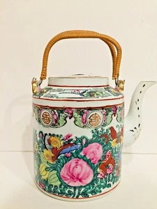 Tea Kettle Vintage Ceramic Decorated in Hong Kong - Picture 1 of 9