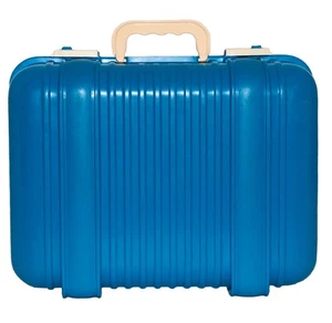 VTG Blue Plastic Secret Agent Briefcase Toy Construction 12.5x10x5.5” #5100 - Picture 1 of 14