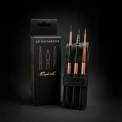 Raphael Le Voyageur Travel Brush Set 3pc | Portable Synthetic Watercolour Brushe - Image 1 of 4