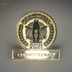2022 Houston Livestock Show und Rodeo COMMITTEEMAN Metall Abzeichen Pin zwei Zoll - Bild 1 von 4