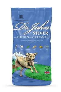 Dr John Silver Dry Dog Food 15kg Chicken & Vegetables Working Adult Dogs - Picture 1 of 7