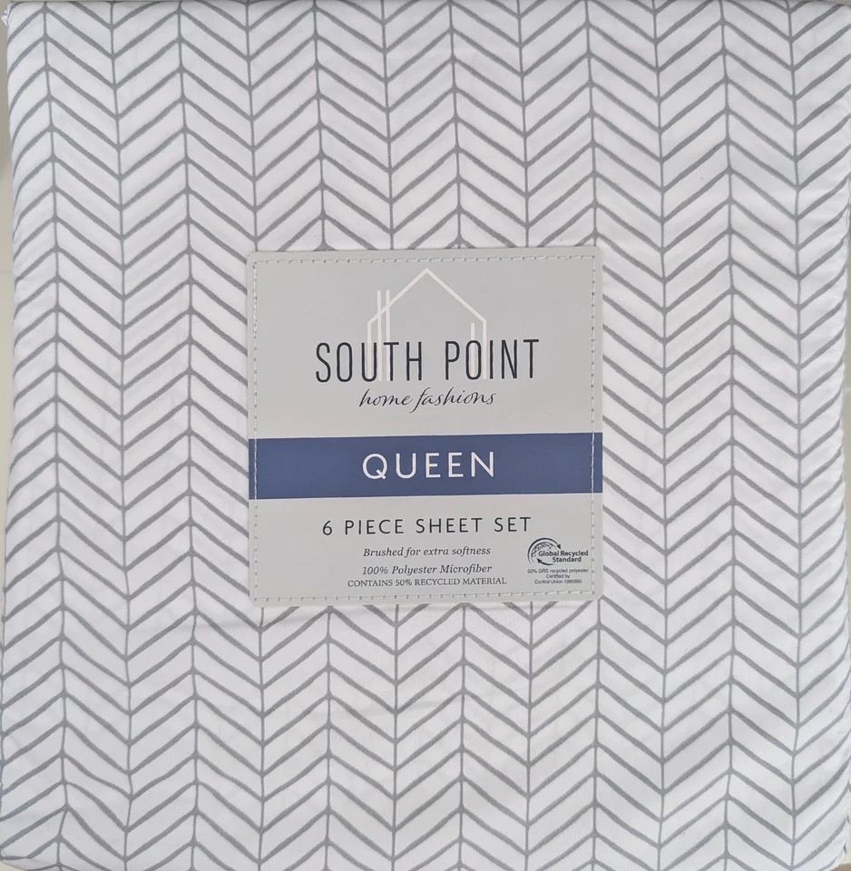 Juego de sábanas impresas South Point Home Fashions 6 piezas - Reina/Rey | 17" Extra... Foto 1 de 1